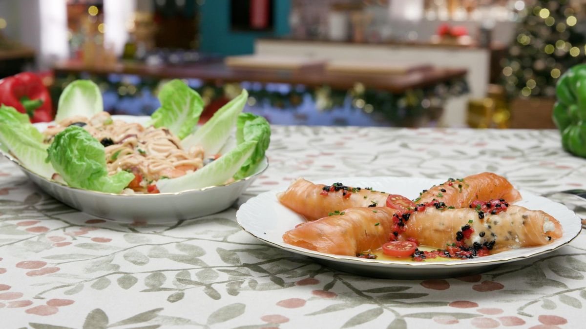 Los dos platos de la ‘picadeta’ de Navidad para la Nochebuena de ‘La cuina de Morera’ de Àpunt.