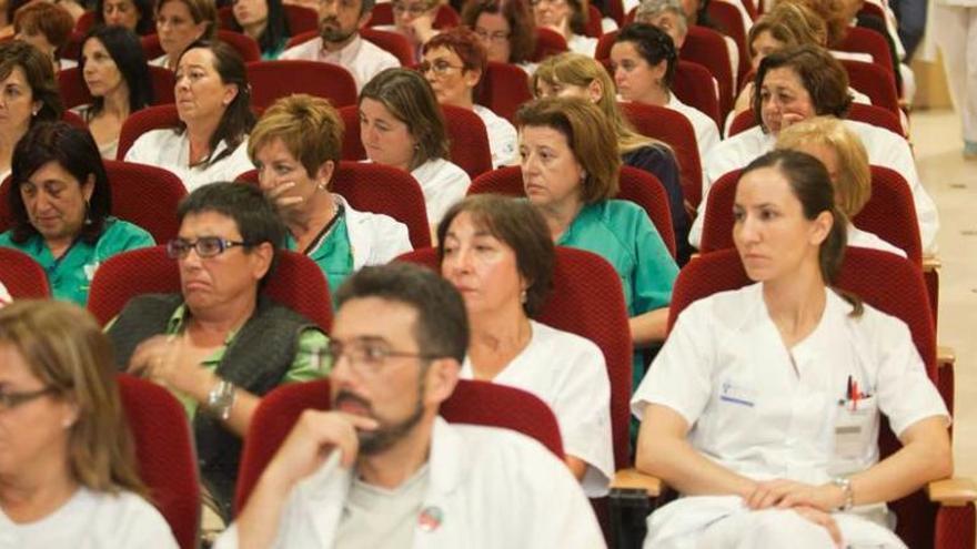 Asamblea en el Hospital de Cabueñes.