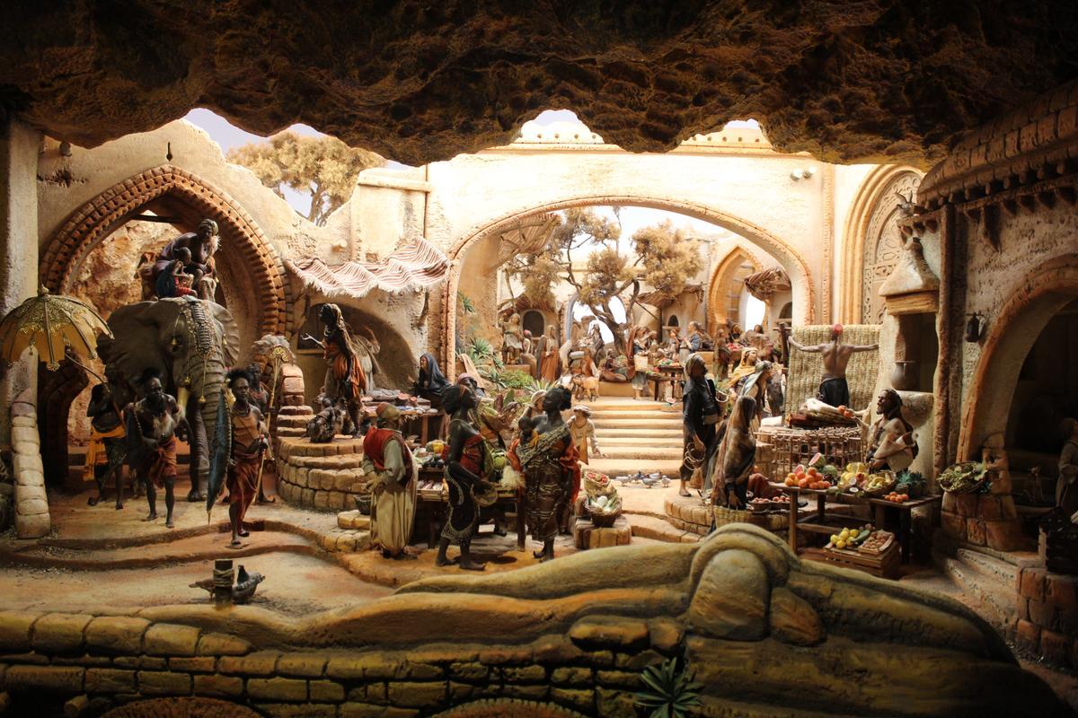 Detalle de uno de los belenes de Vicente Rodríguez, en homenaje a Andalucía.