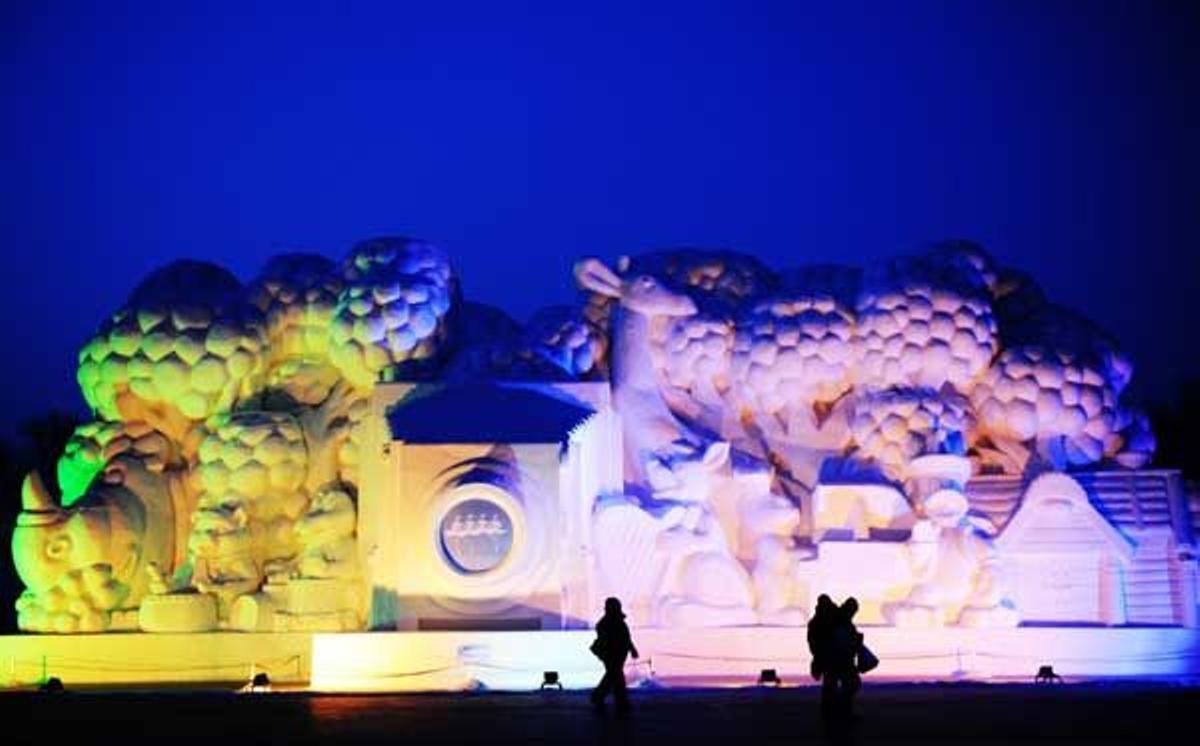 Escultura de nieve en Festival de Esculturas de Nieve y Hielo de Harbin