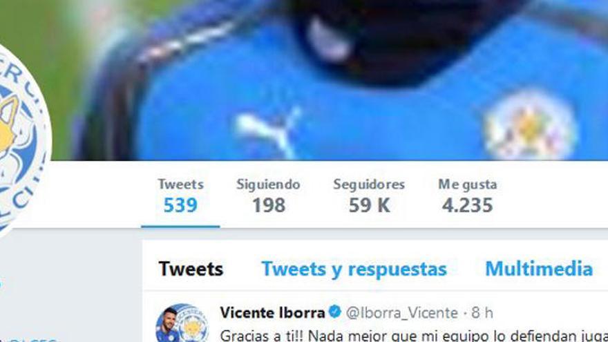 El mensaje de Iborra a Coke en Twitter.