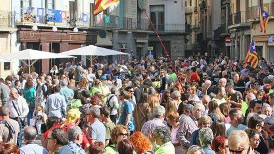 Aspecte de la plaça Major en la convocatòria de diumenge passat