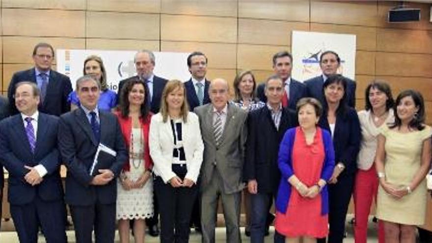 Pajín y los consejeros de Sanidad de las distintas comunidades autónomas, ayer en Madrid.