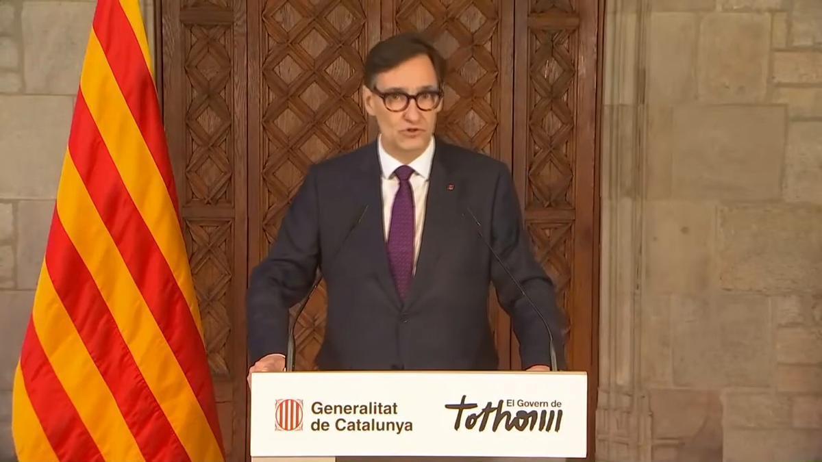 Vídeo: Declaració institucional del president de la Generalitat, Salvador Illa, després de la baixa mèdica