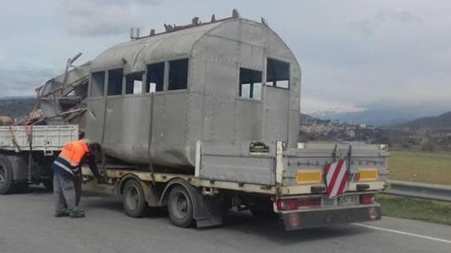 Trasllat de la cabina de l&#039;antic aeri que ara es restaurarà