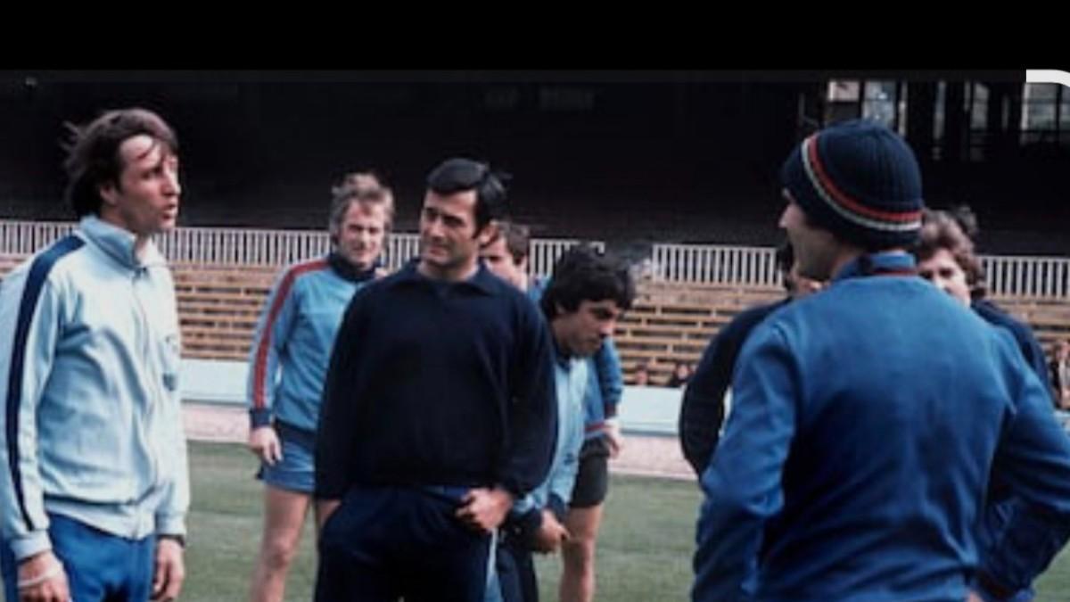 Laureano Ruiz y Johan Cruyff en el año 1976