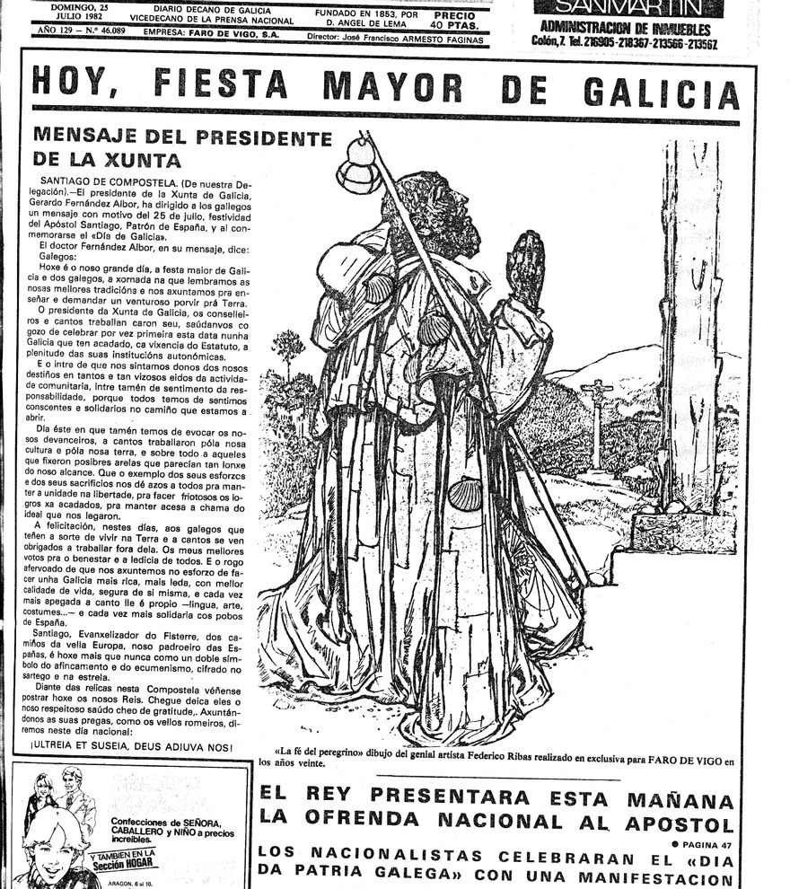 O Día de Galicia a través das portadas de FARO DE VIGO