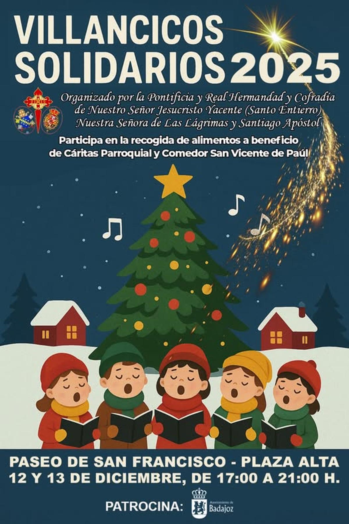 Cartel de los Villancicos Solidarios que organiza la Cofradía del Santo Entierro