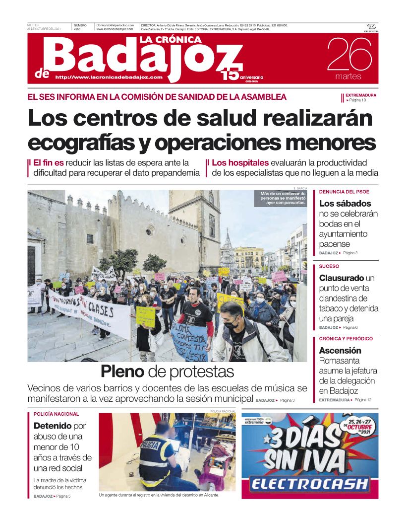 Consulta la portada correspondiente al día 26 de octubre del 2021