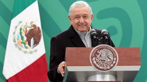 López Obrador durante la rueda de prensa.