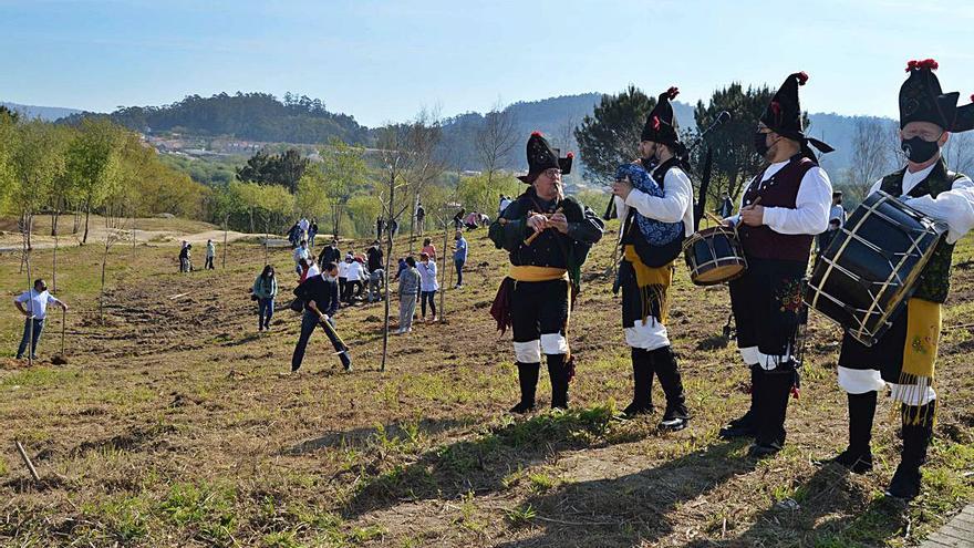 No faltó la música tradicional para animar el proceso de plantado.   | // FDV