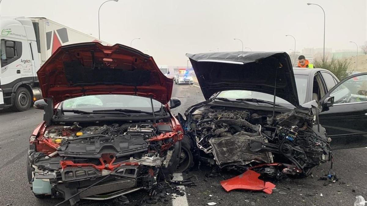 Los coches implicados en el accidente de la M-45