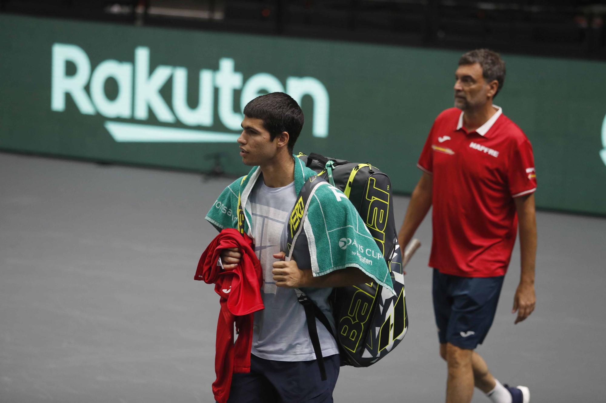 Carlos Alcaraz entrena en La Fonteta