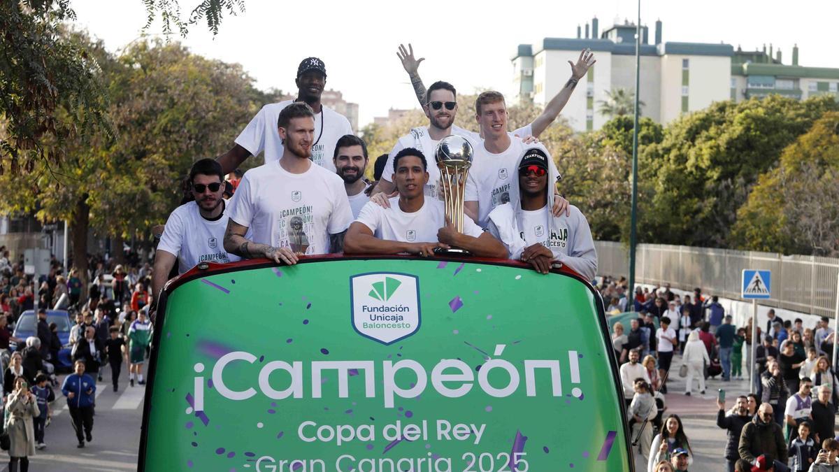 El Unicaja presentará la Copa en el Carpena el domingo.
