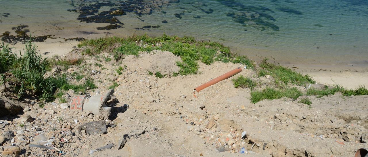 El talud de O Cocho tras el desprendimiento.