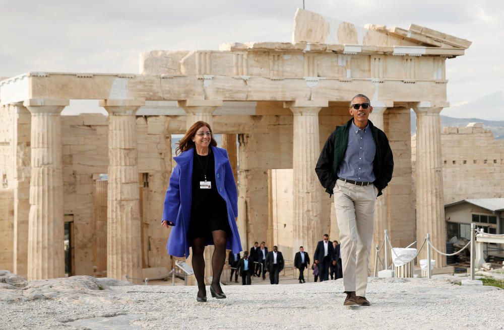 Barack Obama visita el Partenón