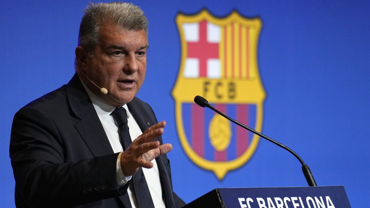Rueda de prensa de Joan Laporta, presidente del FC Barcelona
