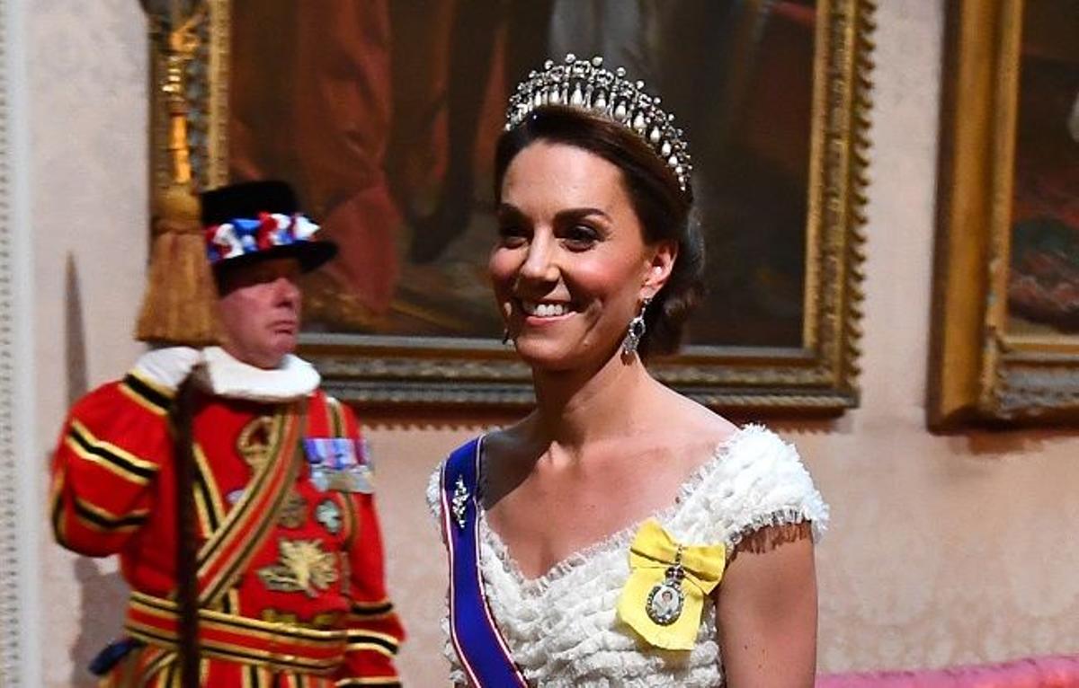 Kate Middleton con una de las tiaras favoritas de Lady Di