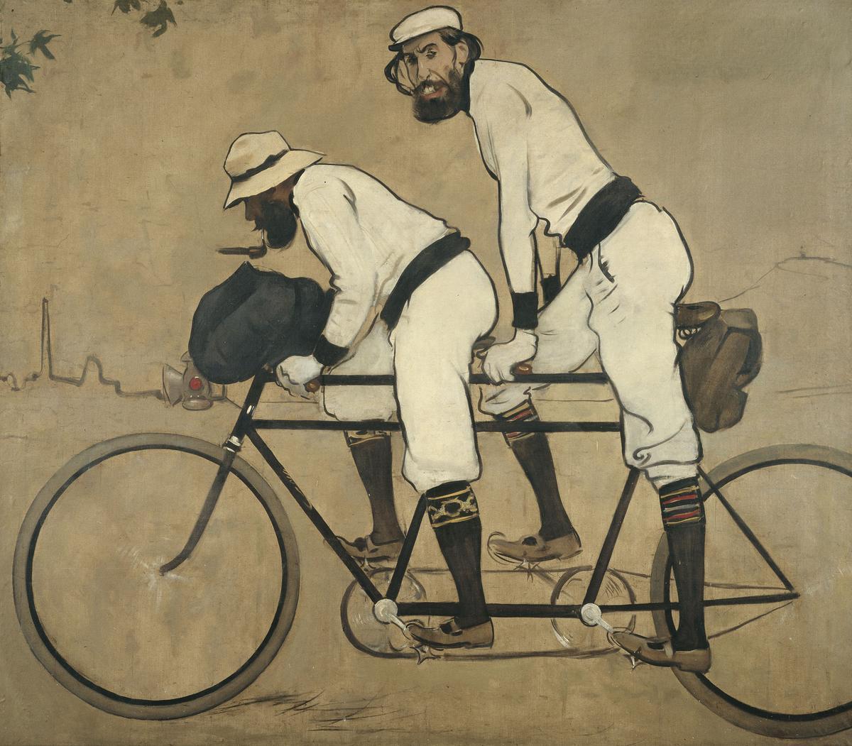 Ramon Casas y Pere Romeu en un tándem (Museu Nacional d’Art de Catalunya). 