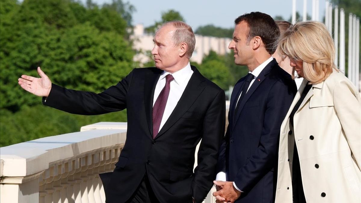 Putin y Macron, en San Petersburgo.