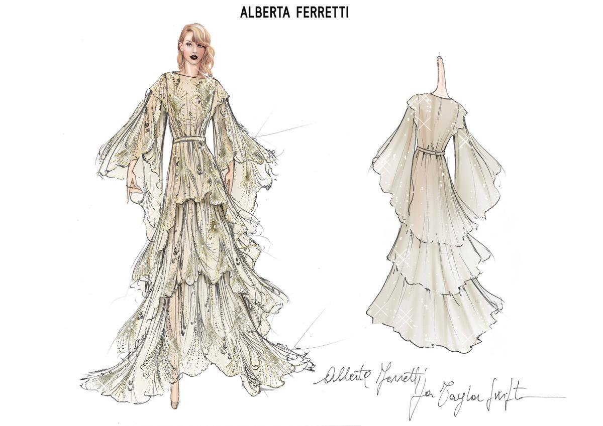 El boceto de Alberta Ferretti para Taylor Swift