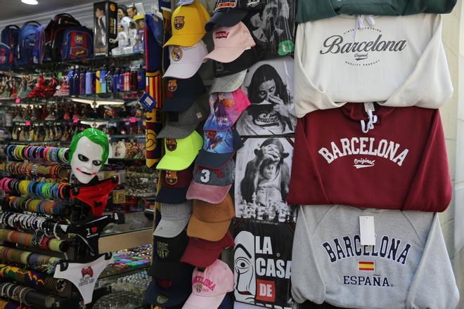 Una tienda de souvenirs en Barcelona.