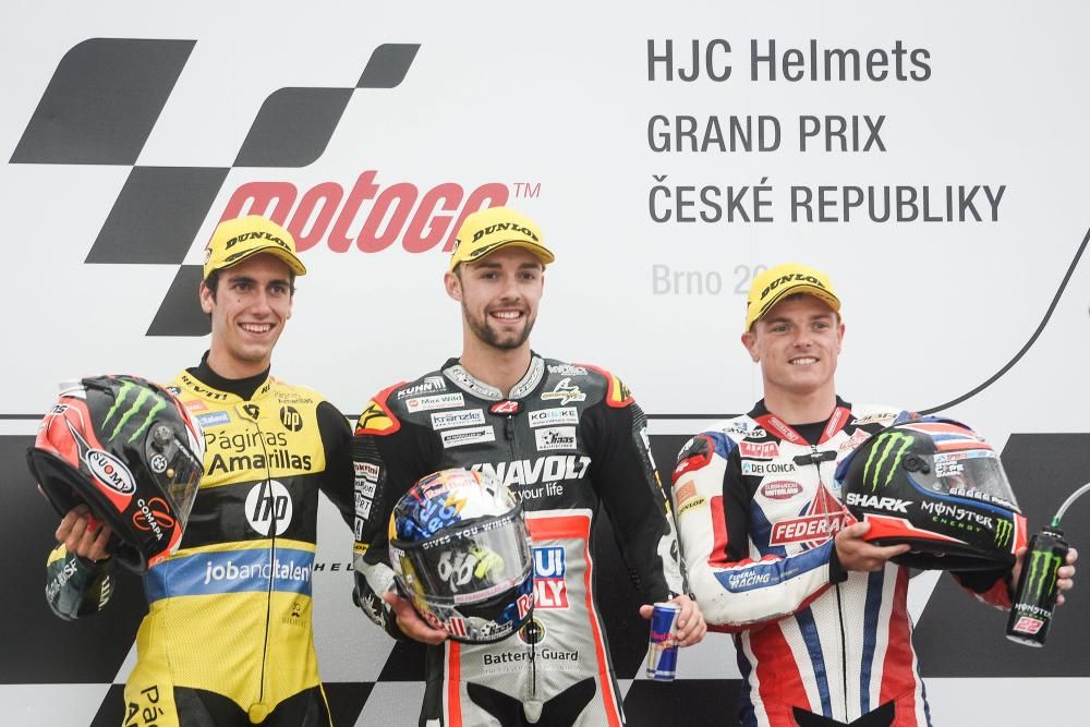 Las mejores imágenes del GP de la República Checa, en el que John McPhee se ha proclamado campeón en Moto3, Jonas Folger en Moto2 y Cal Crutchlow en MotoGP