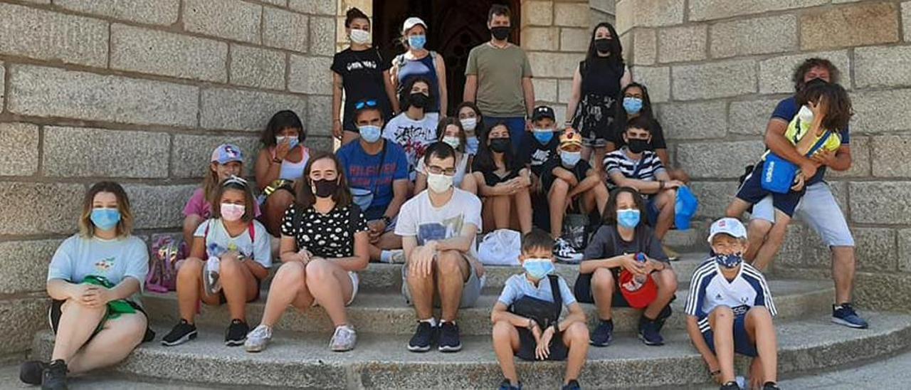 Los jóvenes músicos valgueses, en Astorga.