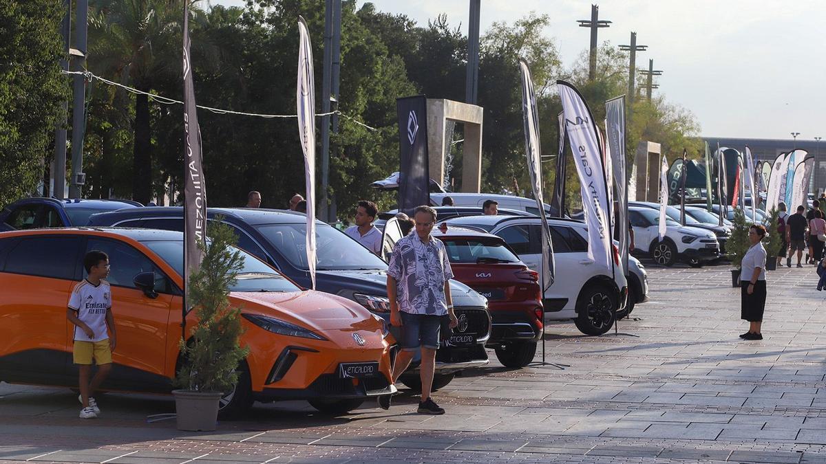 El Vial Norte acoge una exposición de coches eléctricos e híbridos con motivo de la Semana Europea de la Movilidad.