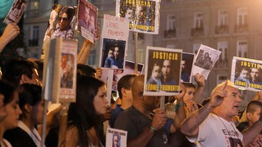 Manifestación de familiares de los fallecidos en la tragedia ferroviaria.