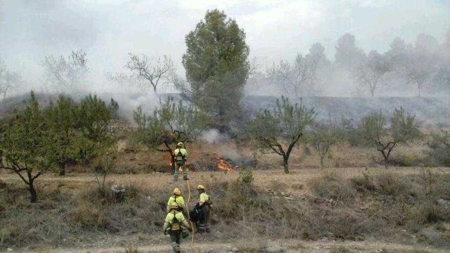 Efectivos adscritos al Plan Infomur trabajan contra el incendio