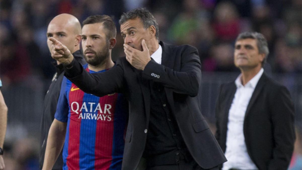 Jordi Alba and Luis Enrique