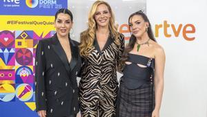 MADRID, 15/01/2025.- Paula Vázquez (c), Ruth Lorenzo (i) e Inés Hernand (d) presentarán Benidorm Fest 2025, según ha desvelado RTVE este miércoles en una rueda de prensa en la que también se ha anticipado que favoritos de los eurofanes a la victoria como LaChispa competirán en la primera semifinal y Melody y J Kbello en la segunda. EFE/ RTVE SÓLO USO EDITORIAL / SÓLO DISPONIBLE PARA ILUSTRAR LA NOTICIA QUE ACOMPAÑA (CRÉDITO OBLIGATORIO). SÓLO USO EDITORIAL / SÓLO DISPONIBLE PARA ILUSTRAR LA NOTICIA QUE ACOMPAÑA (CRÉDITO OBLIGATORIO)