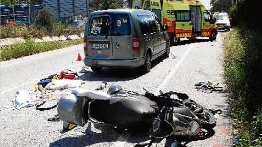 Un accident de moto a Tordera.