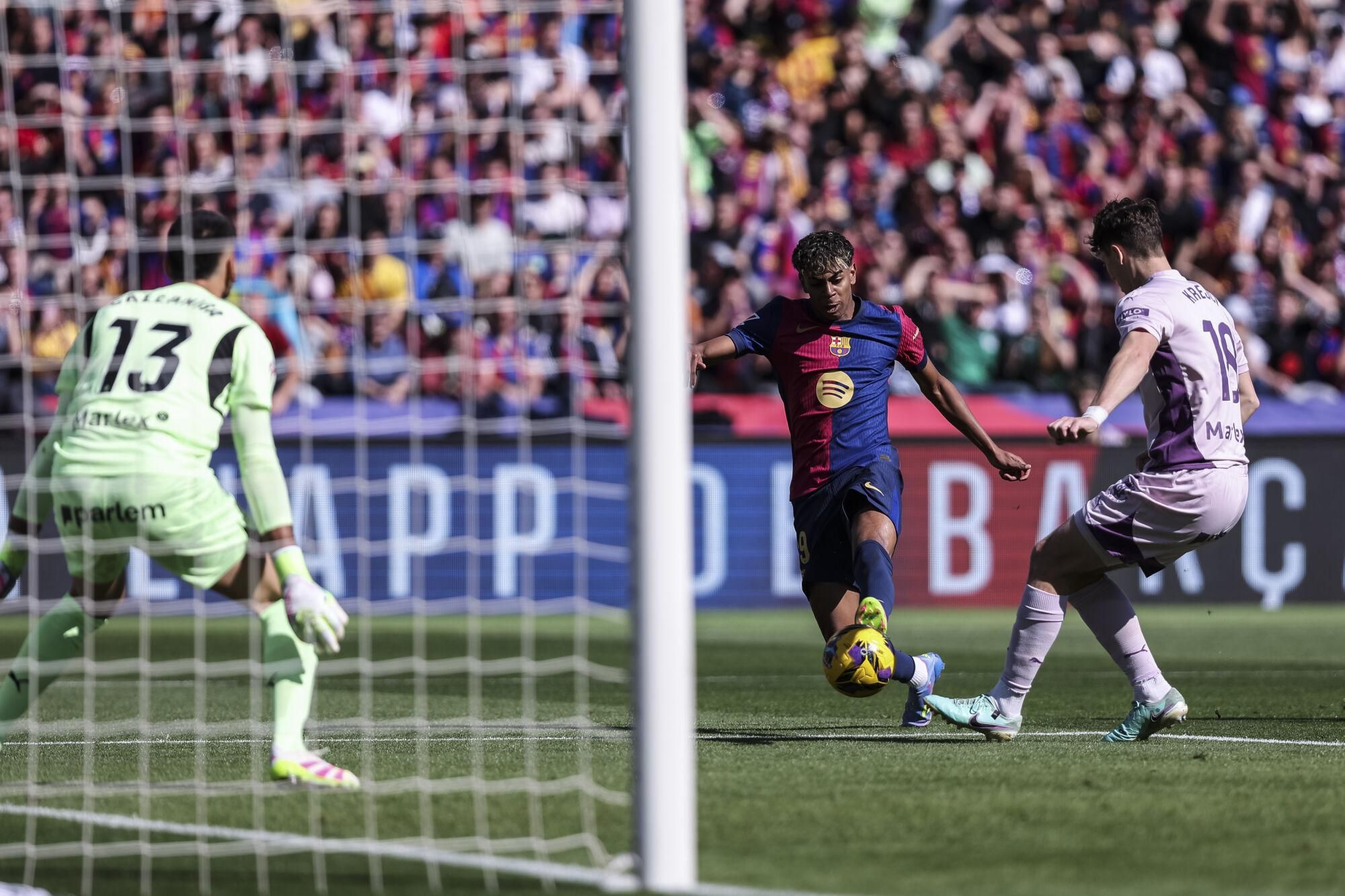 Lamine Yamal of FC Barcelona in action during the Spanish league, La Liga EA Sports, football match played between FC Barcelona and Girona FC at Estadi Olimpic Lluis Companys on March 30, 2025 in Barcelona, Spain. AFP7 30/03/2025 ONLY FOR USE IN SPAIN. Javier Borrego / AFP7 / Europa Press;2025;SPORT;ZSPORT;SOCCER;ZSOCCER;FC Barcelona v Girona FC - La Liga EA Sports;