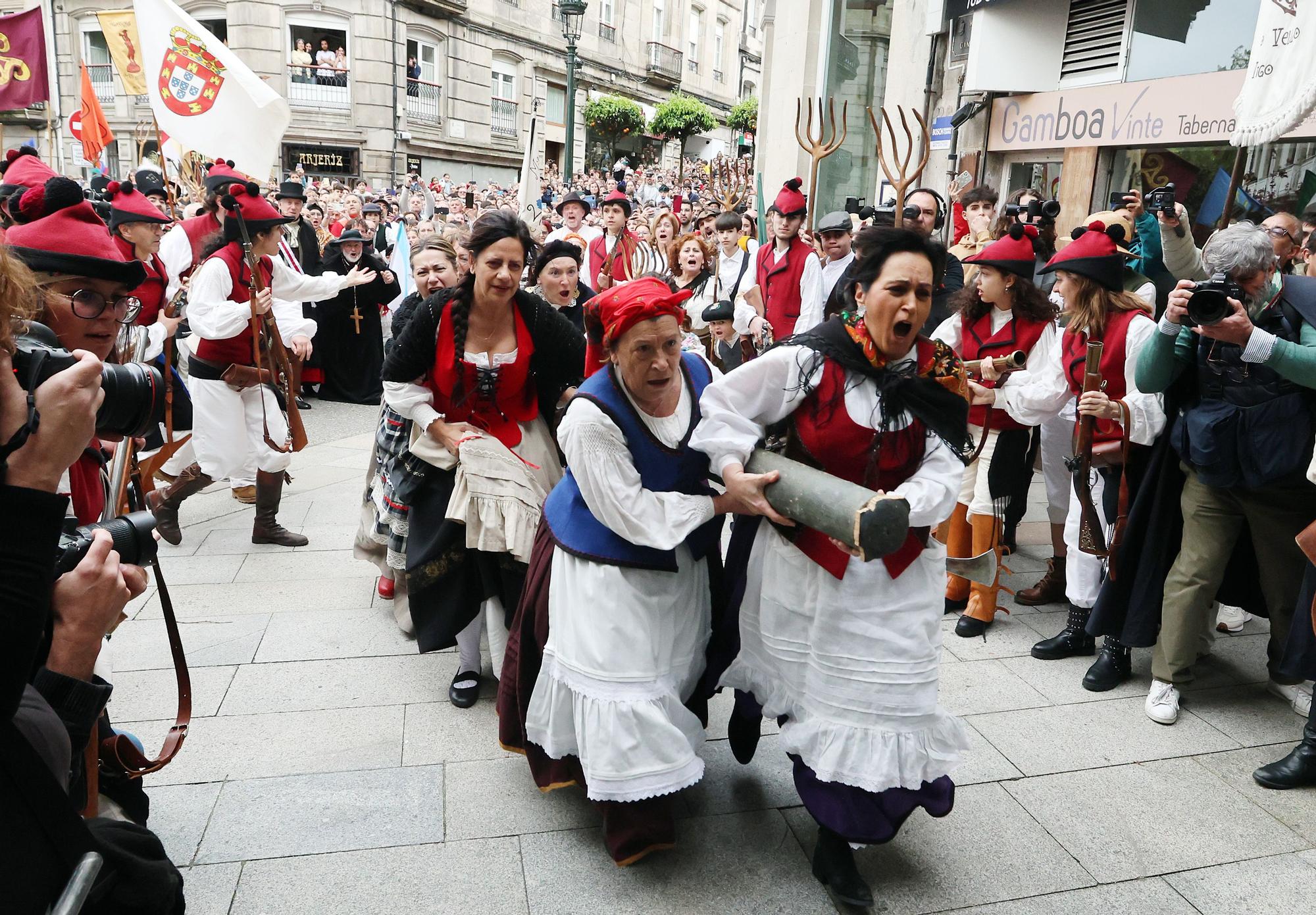 Representación de la expulsión de los franceses en la Reconquista de Vigo