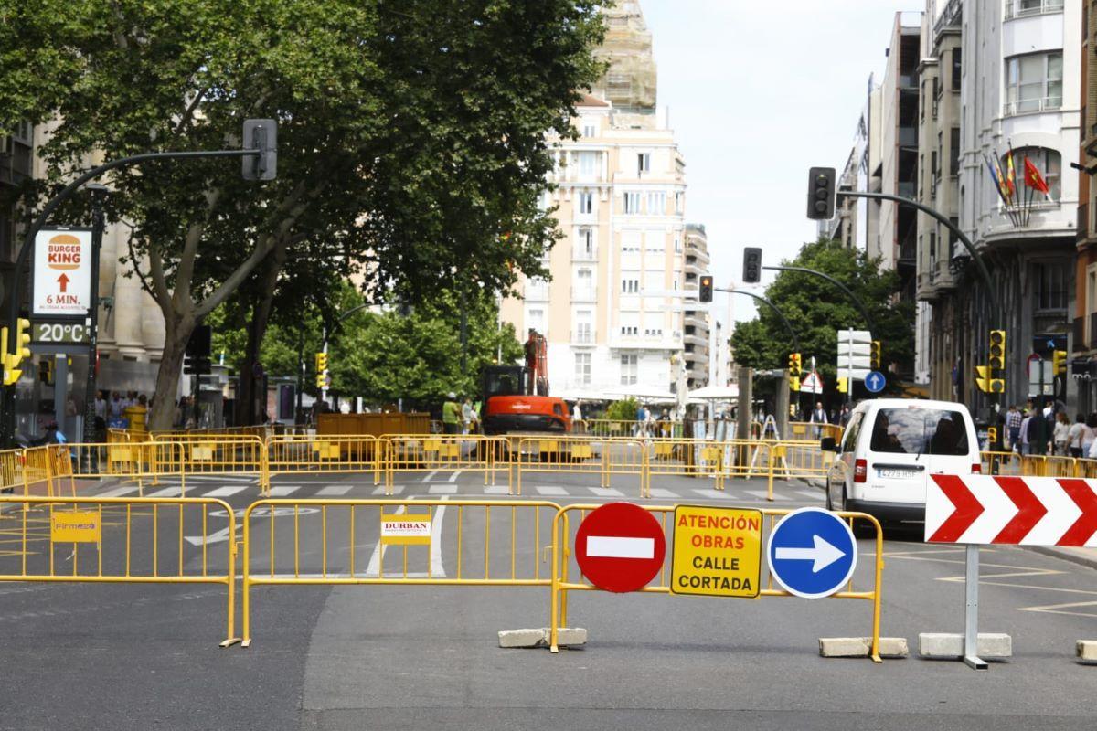 Las circulación por el centro de Zaragoza se ha visto afectada