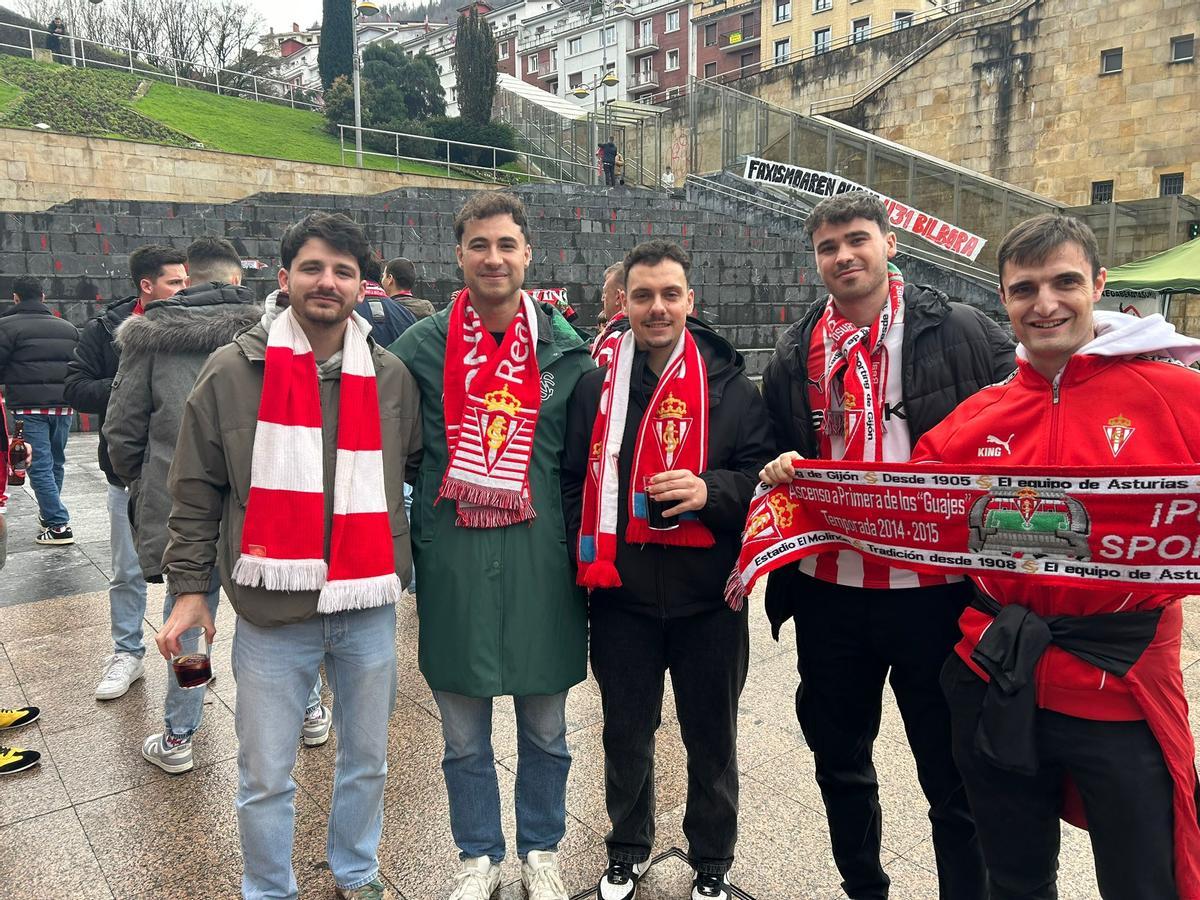 Aficionados del Sporting en Eibar.