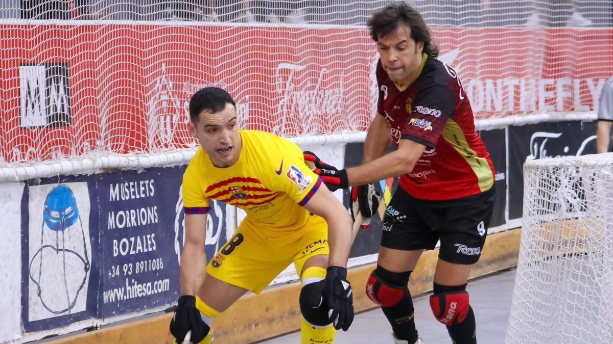 Pau Bargalló, durante el partido entre el Barça y el Noia Freixenet