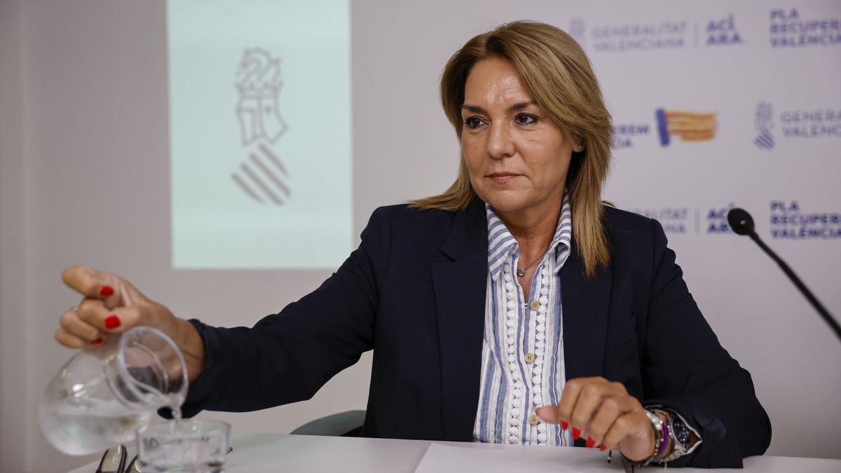 La vicepresidenta primera y portavoz del Consell, Susana Camarero, en una imagen de archivo en una rueda de prensa tras el pleno.