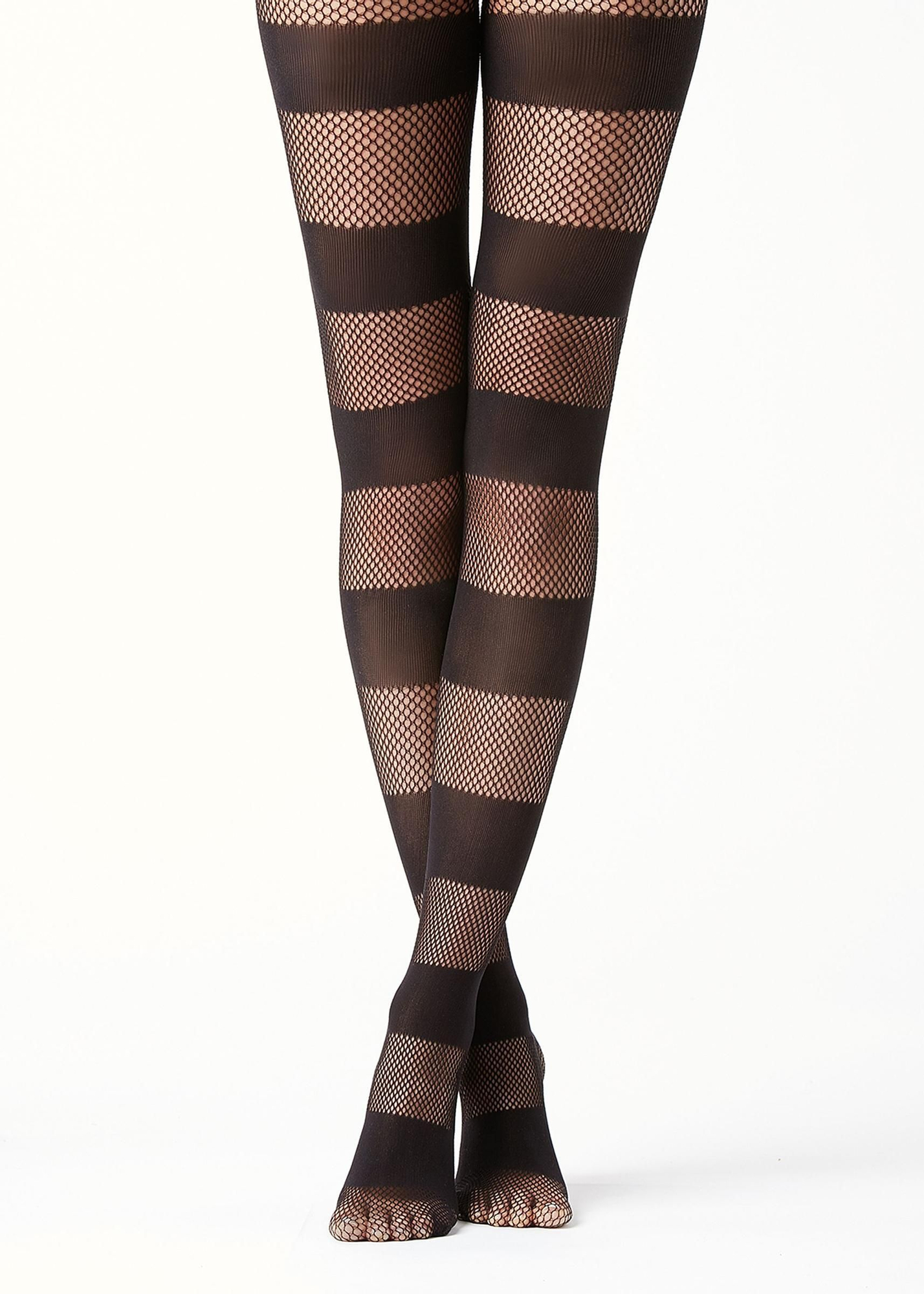 Medias de rejilla a rayas de Calzedonia