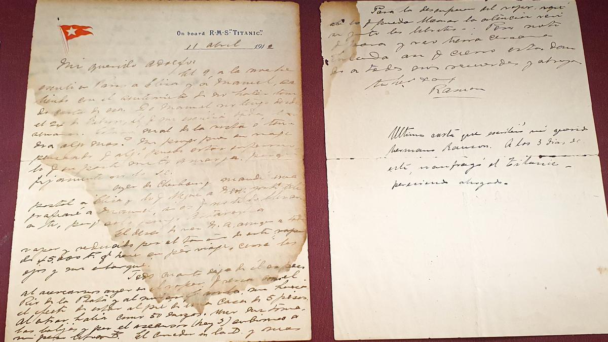 Subastan en Montevideo una carta enviada desde el Titanic por un pasajero uruguayo
