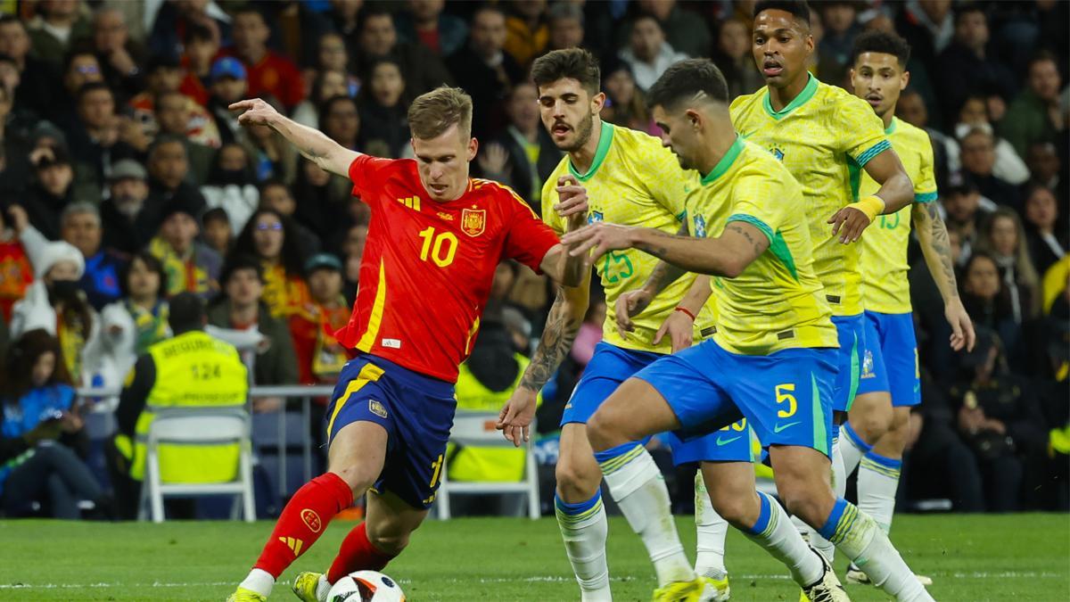 Dani Olmo fue una pesadilla para los brasileños en el partido ante España