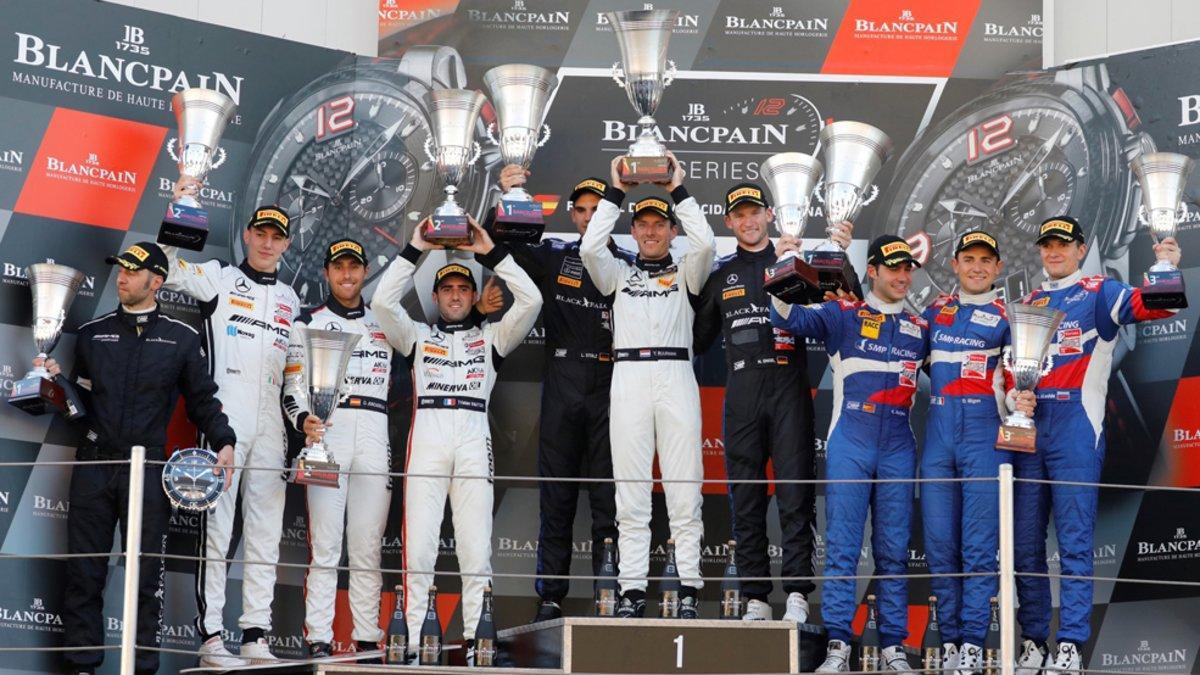 El podio de las Blancpain GT Series del Circuit de Barcelona