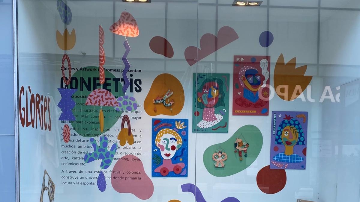 Aspecto del escaparate 'Confettis', con obras de Perrine Honoré.