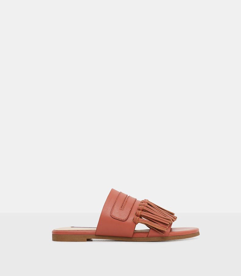 Sandalia piel flecos, Violeta by Mango