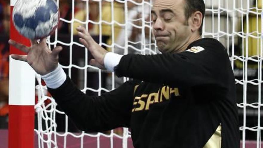 Hombrados, durante un partido con España en 2012.