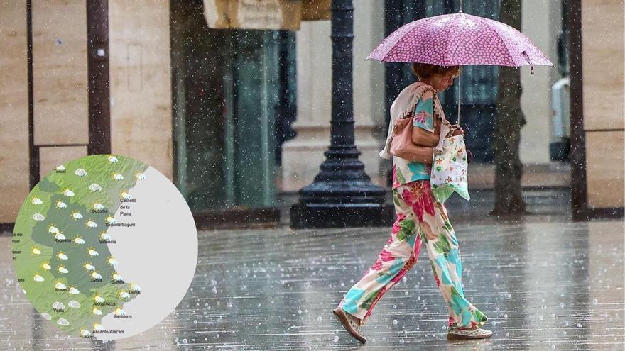 Fin de semana pasado por agua: la lluvia y las tormentas con granizo y rachas de viento muy fuerte no abandonan la Comunitat Valenciana