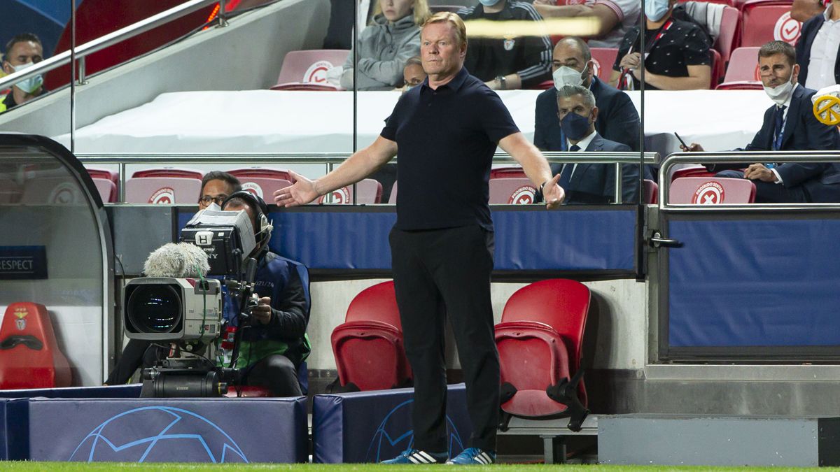 Ronald Koeman, durante el partido entre el Benfica y el Barça