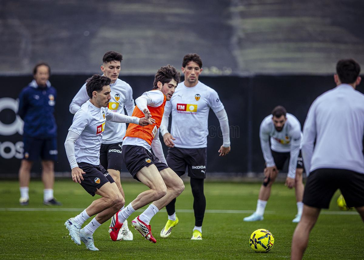 Entrenamiento previo al partido